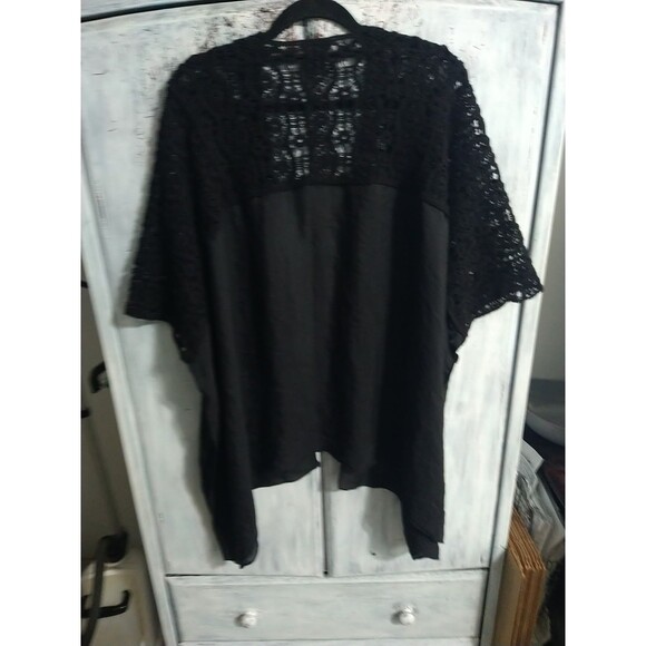 Steve Madden Crotchet Open Cardigan Black Boho Feminine Cottage Core Osfm - Picture 7 of 9